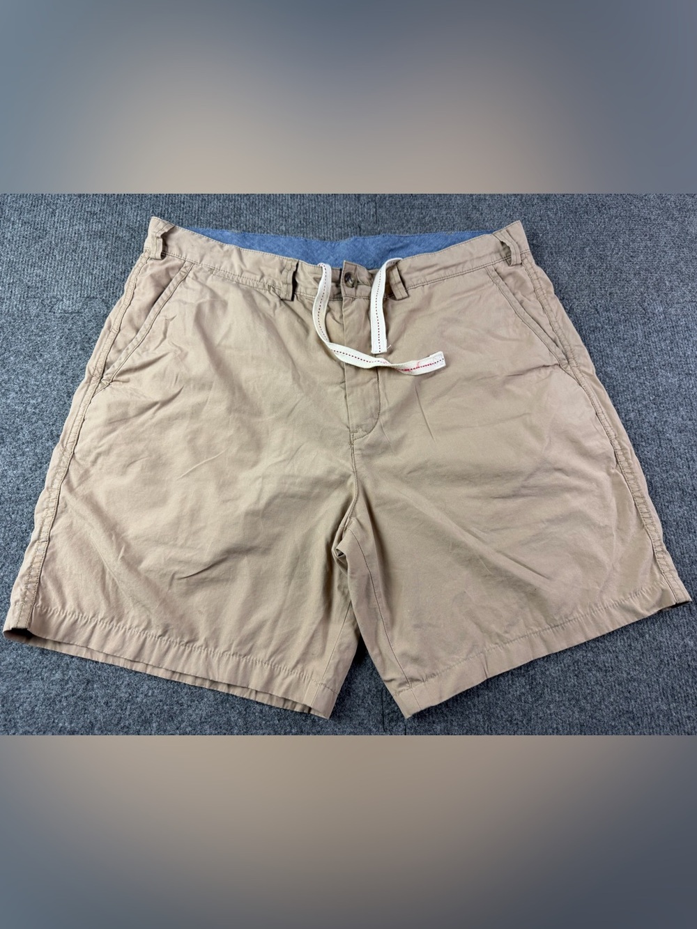 Polo Ralph Lauren Relaxed Fit Mens Cotton Drawstring 7” Shorts Size 34 Beige